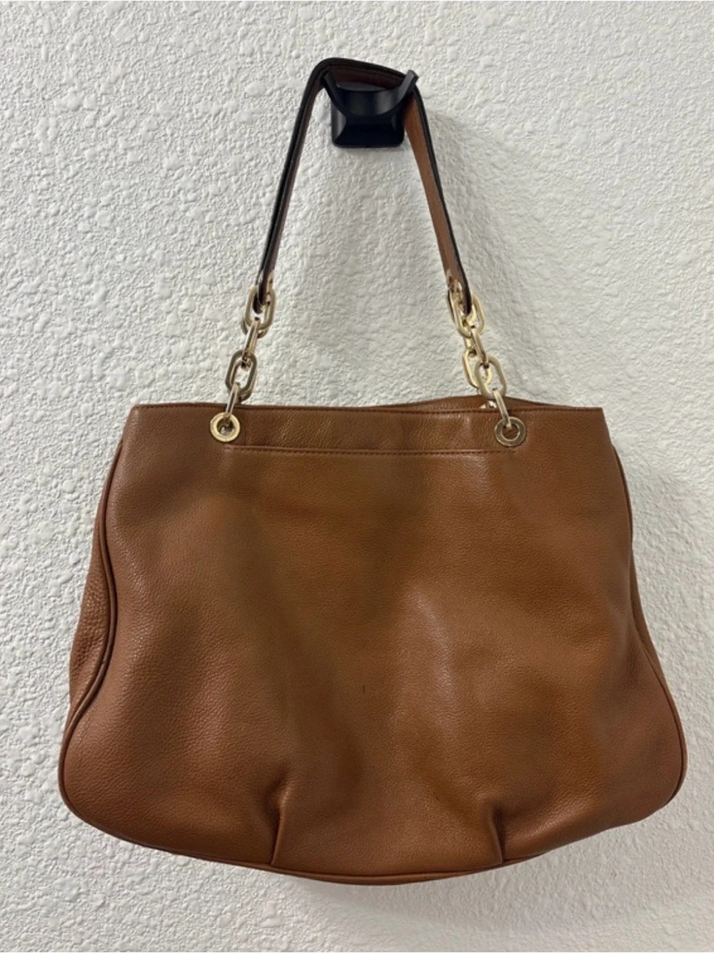 Michael Kors Tan Pebbled Leather Chain-Handle Shoulder Bag
